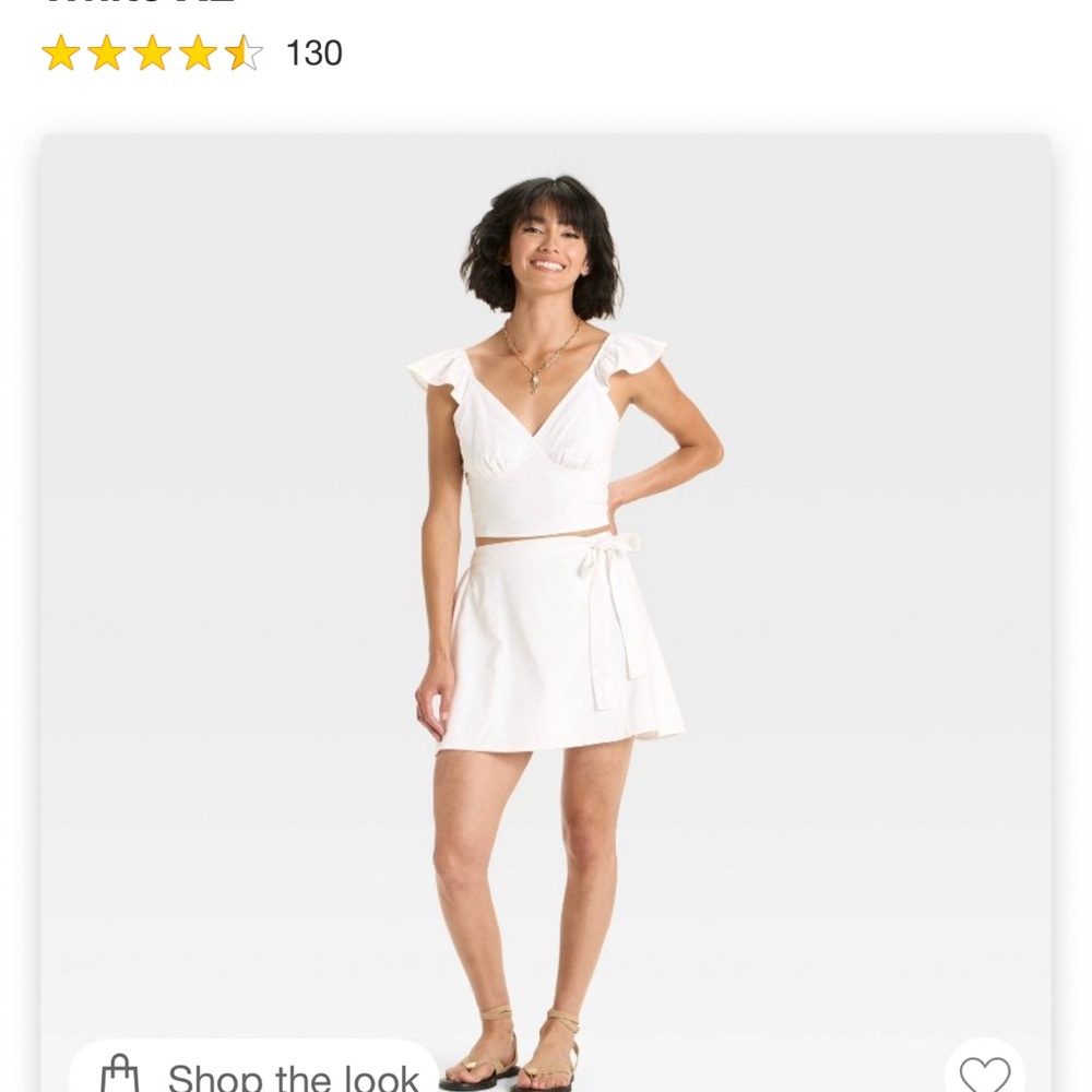 White Wrap Tie Skirt